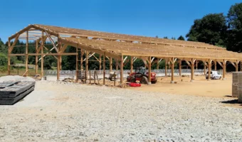 Ossature de stabulation de stockage, vue d'ensemble